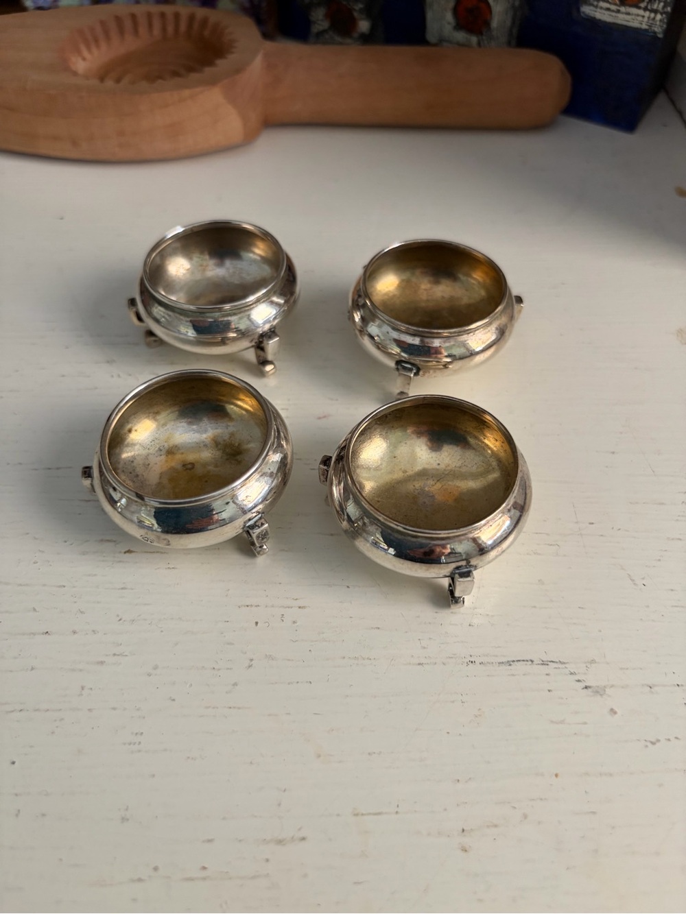 Wingfield and Rowbotham Vintage-Style Silver Tone Salt Cellars - Set of 4
